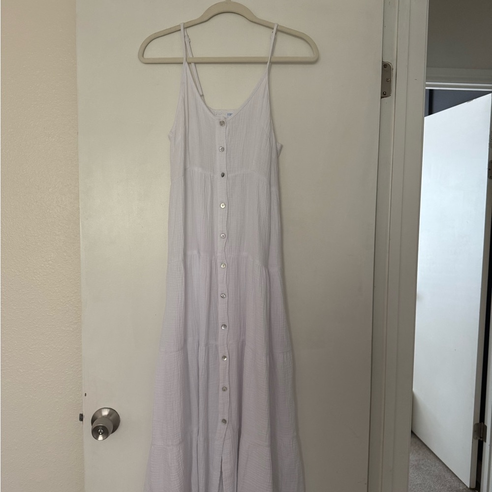 White Button Down Maxi Dress